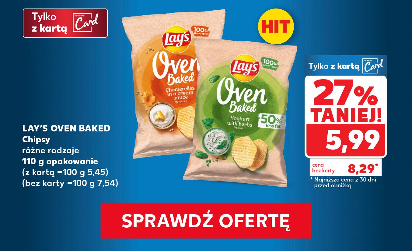 Lay's Oven Baked Chipsy różne rodzaje 110 g opak. za 5,99 zł